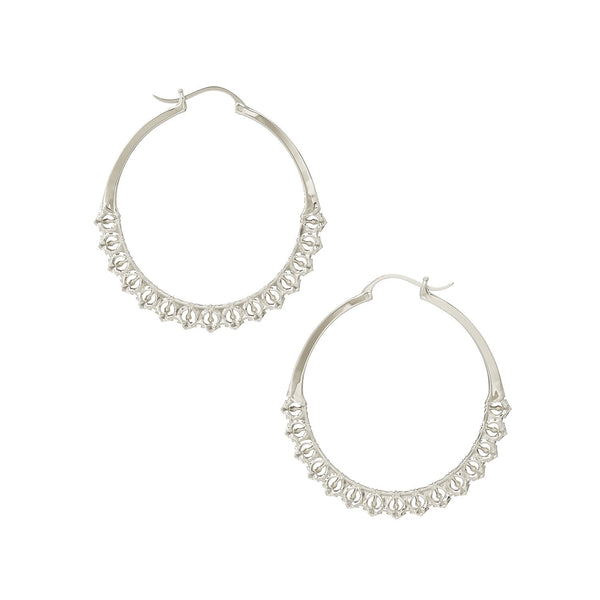 Calla  Hoops Silver Medium