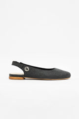 Cannes - Sling Back Flat Shoes - Charcoal