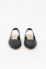 Cannes - Sling Back Flat Shoes - Charcoal