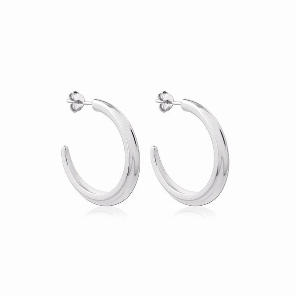 Crescent Hoops Silver Large