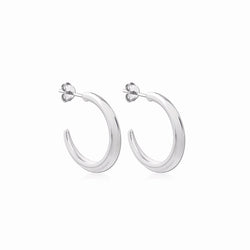 Crescent Hoops Silver Medium