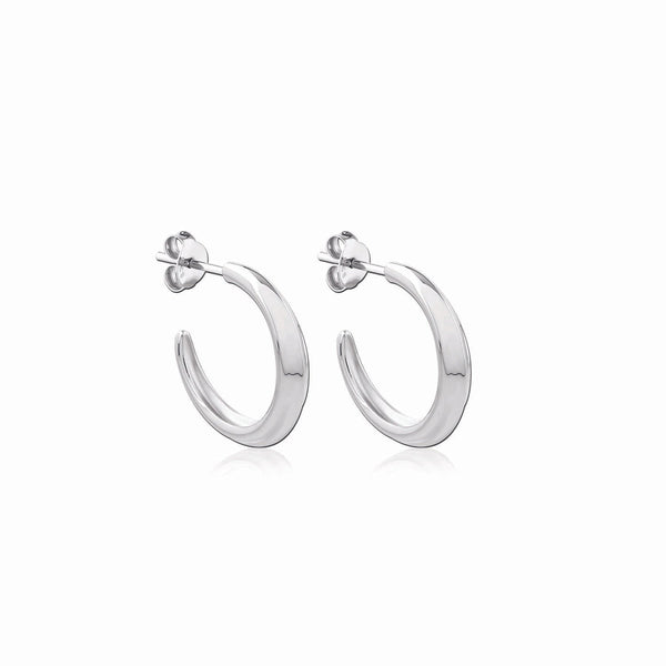 Crescent Hoops Silver Small