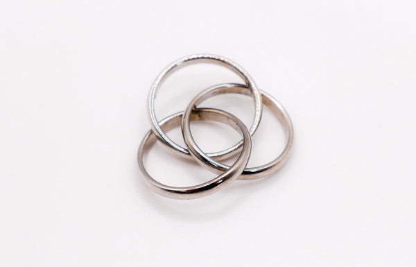 Trinity Silver Linked Ring Set