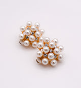 Pearly Floral Elegance Clip-on Earrings