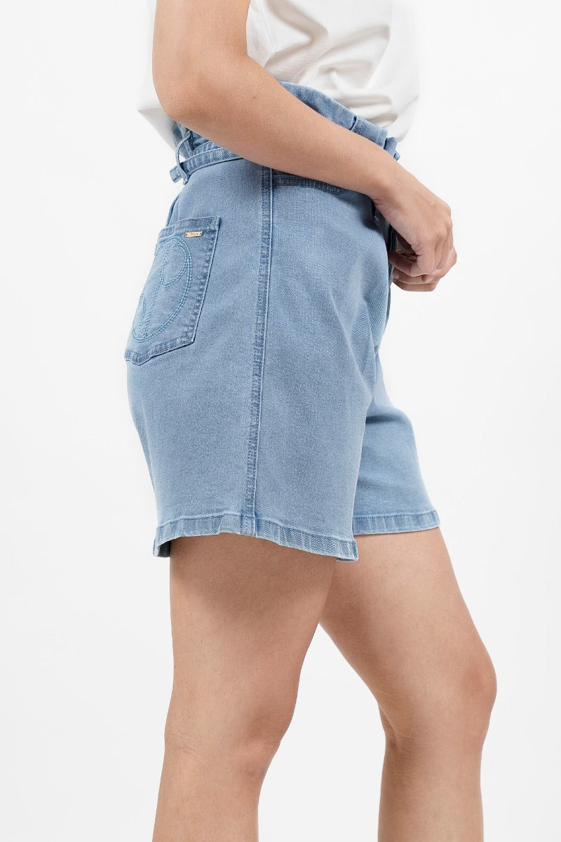 Montana  - Denim Shorts-Sky