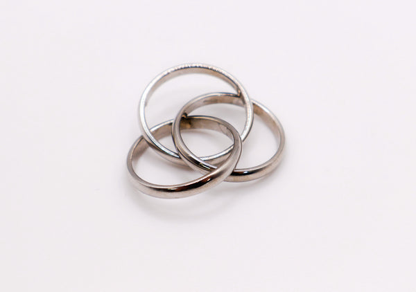 Trinity Silver Linked Ring Set