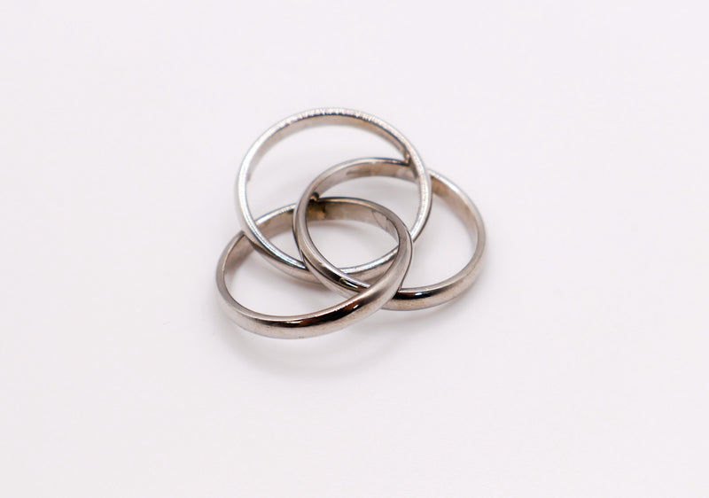 Trinity Silver Linked Ring Set