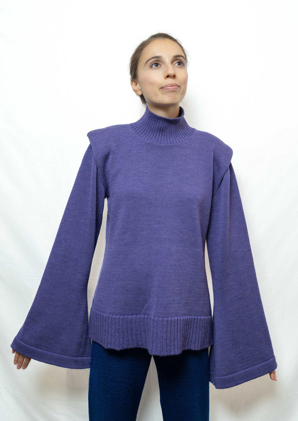 Pull Col Montant Chakra Coronal en Laine Mérinos