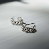 Miami Hoop Earring  - Chain Hoop Earring Sterling Silver