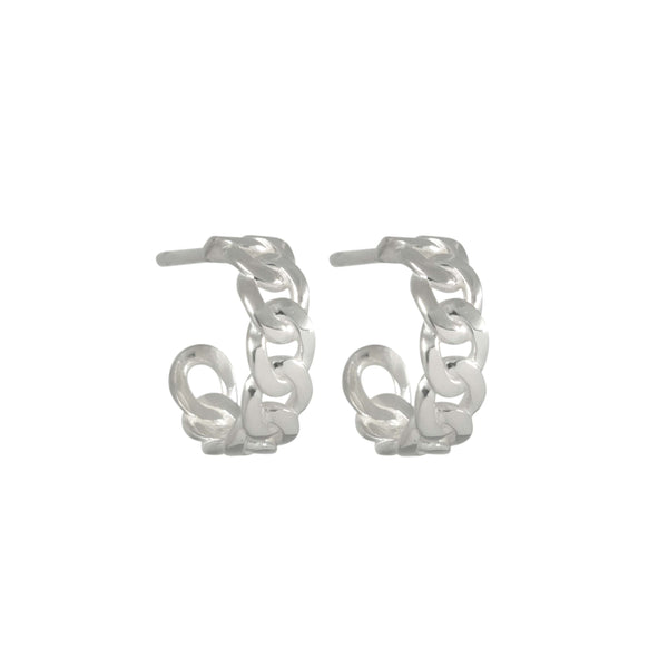 Miami Hoop Earring  - Chain Hoop Earring Sterling Silver