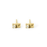 Debbie Spike Diamond Stud Earring - 14k Yellow Gold