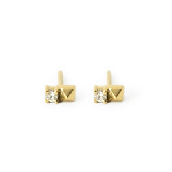 Debbie Spike Diamond Stud Earring - 14k Yellow Gold