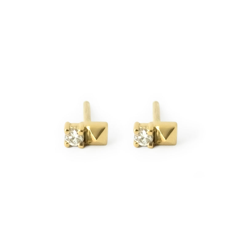 Debbie Spike Diamond Stud Earring - 14k Yellow Gold