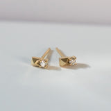 Debbie Spike Diamond Stud Earring - 14k Yellow Gold