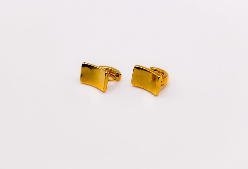 Golden Lock Rectangle Earrings