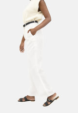 French Riviera  - Wide Leg Pants - Porcelain