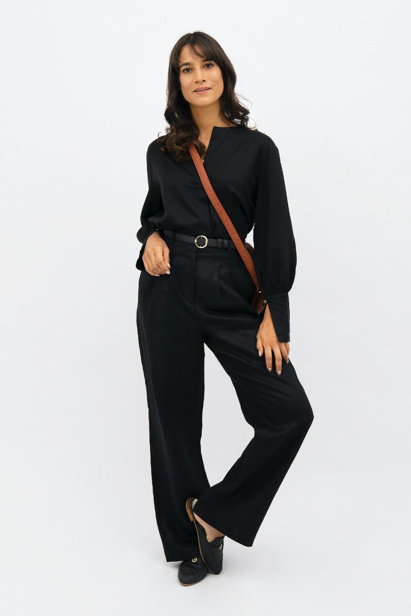 French Riviera - Wide Leg Pants - Licorice