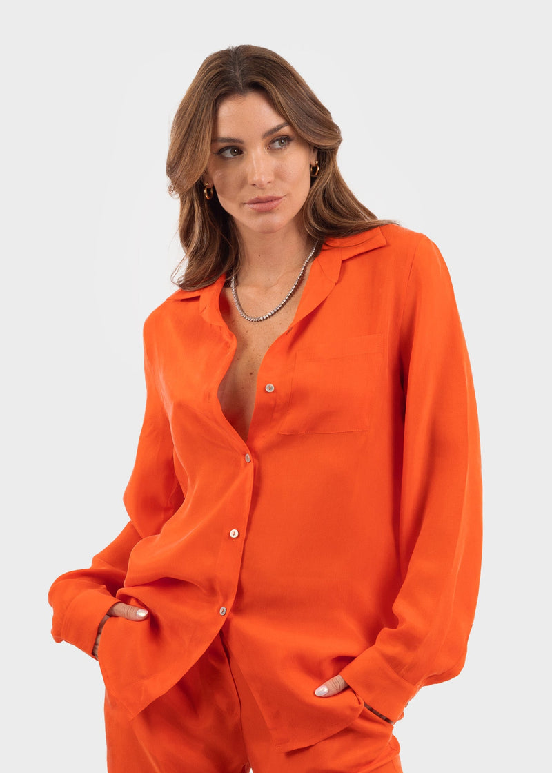 Tangerine Hera Button Down Shirt