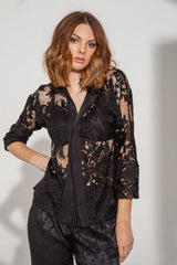 JEWELL Lace Button Down Top