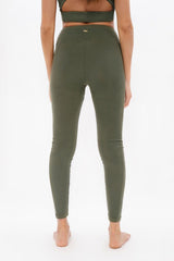 Munich - High Waisted Leggings - Green Ash