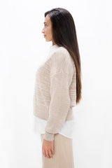 Nagano - V-Neck Sweater - Sand Marl