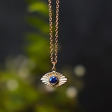 Evil Eye Radial Burst Necklace - 14K Yellow Gold