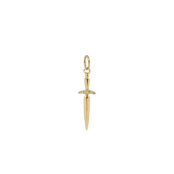 CUSTOM - 18K Pixie Dagger Charm With Sapphire