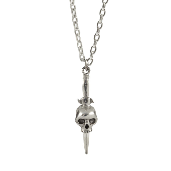 Skull Dagger Necklace - Sterling Silver