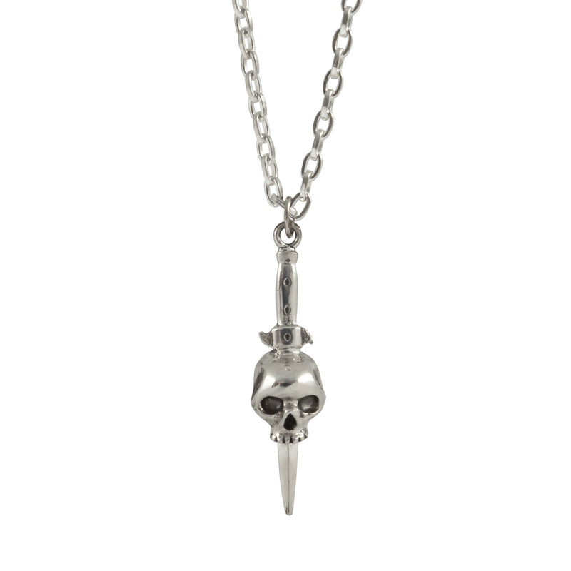 Skull Dagger Necklace - Sterling Silver