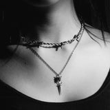 Skull Nail Necklace - Sterling Silver