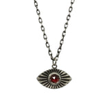 Vision Necklace With Garnet (Large)  - Sterling Silver