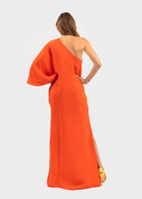 Tangerine Hera One Shoulder Maxi Dress