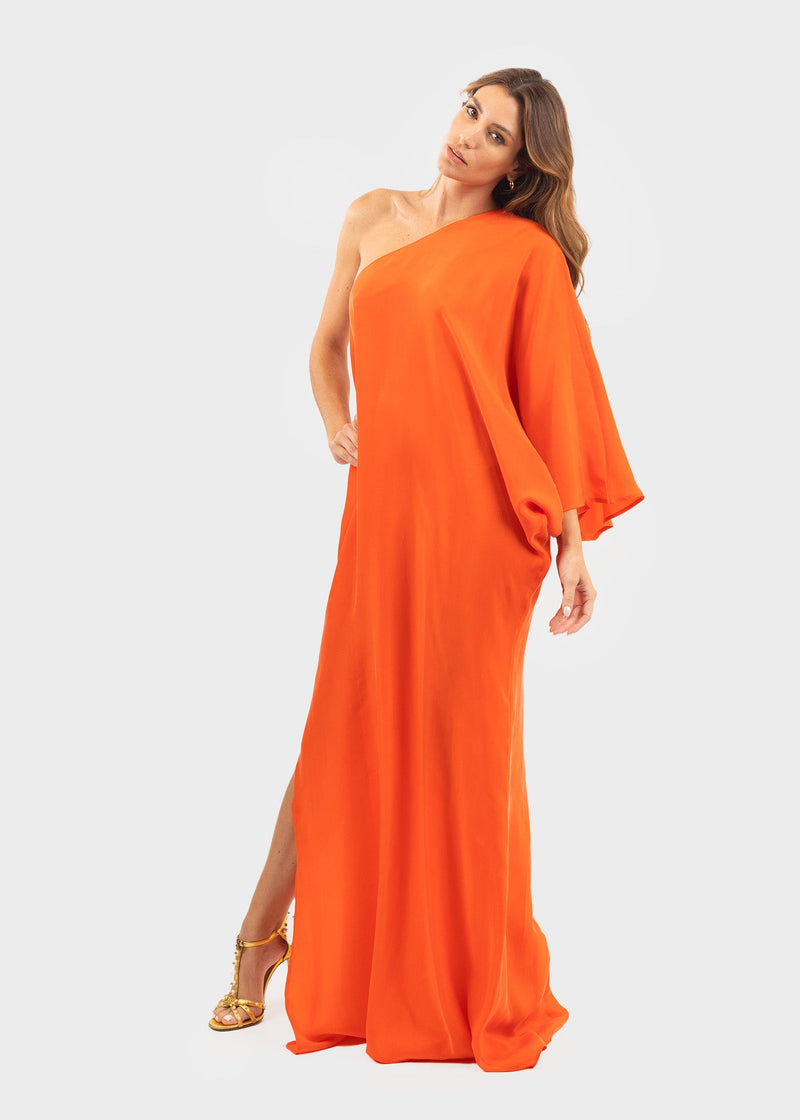 Tangerine Hera One Shoulder Maxi Dress