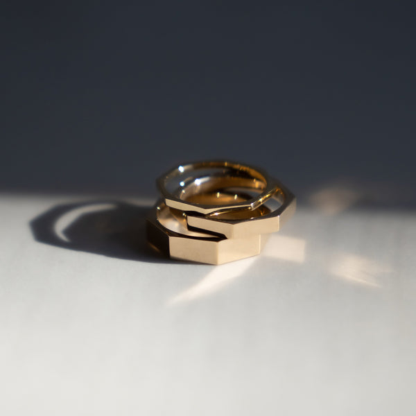 Octagon Ring Medium  - 14K Yellow Gold