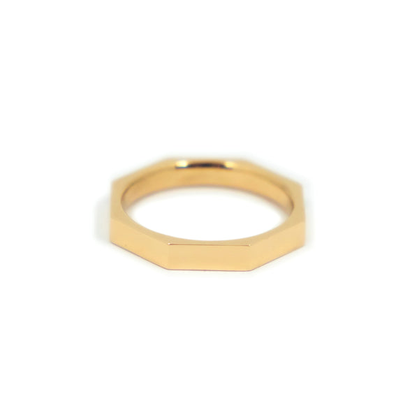 Octagon Ring Medium  - 14K Yellow Gold