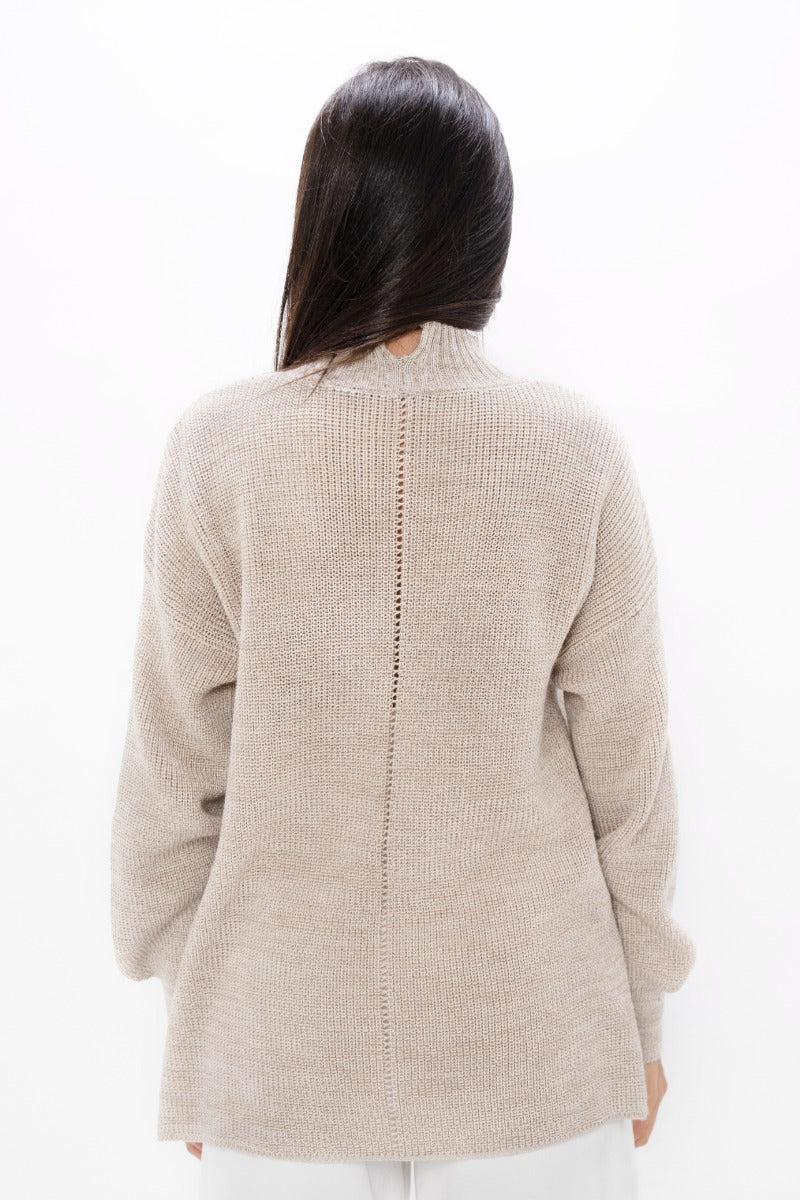 Ottawa - High Neck Sweater - Sand Marl