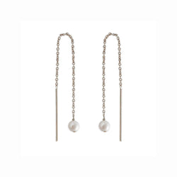 Paloma Pearl Threaders Silver