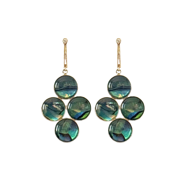 14k Gold Abalone Georgie and Debbie Earrings