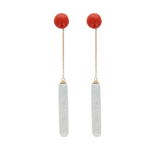 Biwa Pearls and Coral