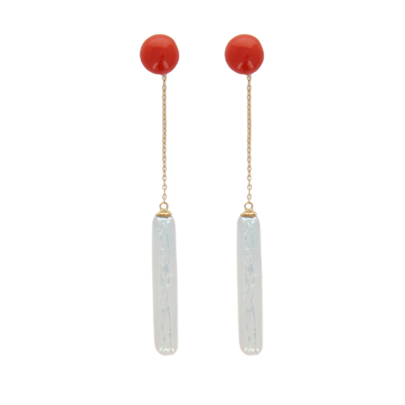 Biwa Pearls and Coral