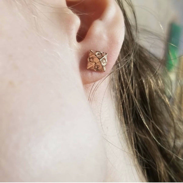 Pyramid Studs Rose Gold