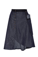 JESSICA Button Down Denim Skirt