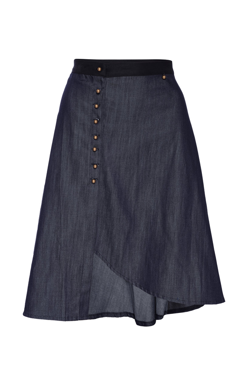 JESSICA Button Down Denim Skirt