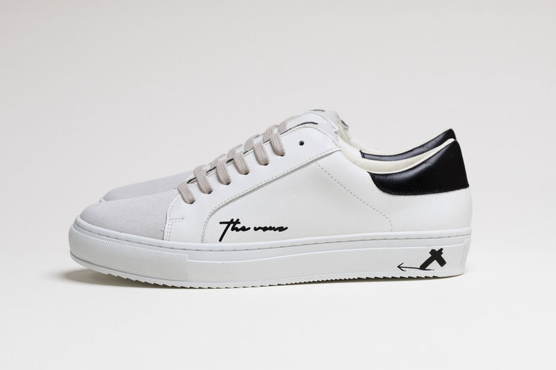 Spanish White Leather Low Top With Spanish Suede and White Leather Finishing