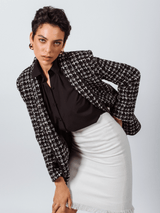 Black & White Tweed Checkers Blazer