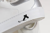 Spanish White Leather Low Top With Metallic Leather Finishing