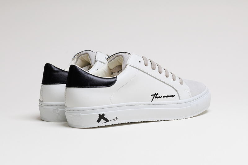 Spanish White Leather Low Top With Spanish Suede and White Leather Finishing