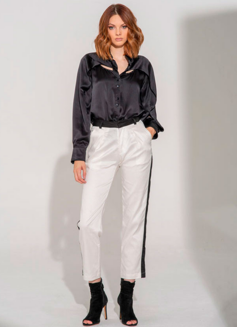 SANTO Jet Silk Blouse