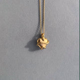 Wise Heart Charm Necklace Gold