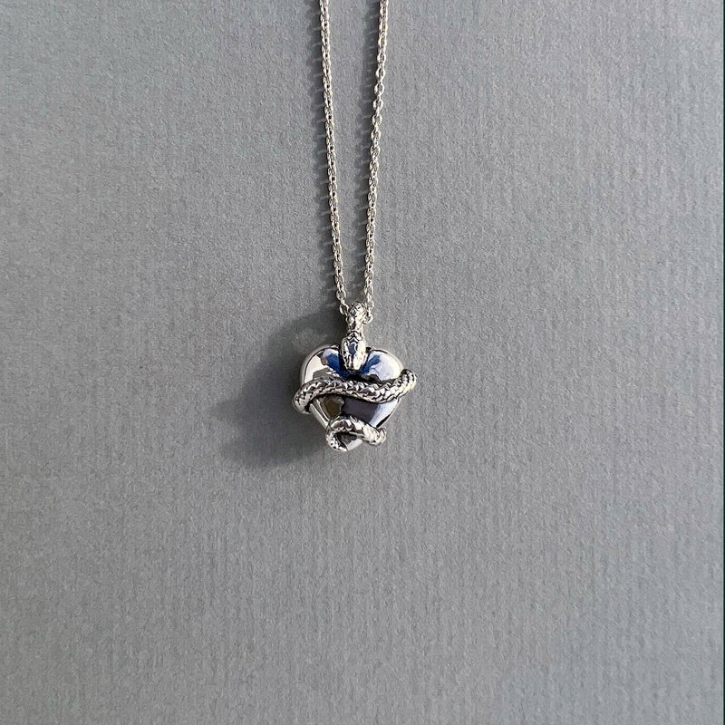 Wise Heart Charm Necklace Silver